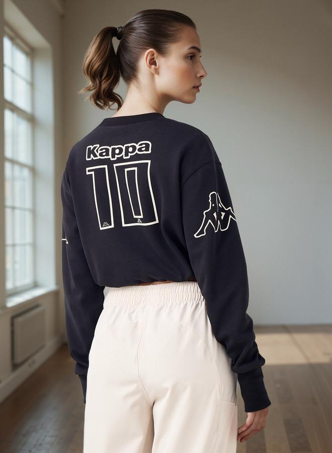 Kappa Logo Print Cropped Sweatshirt - Image 3