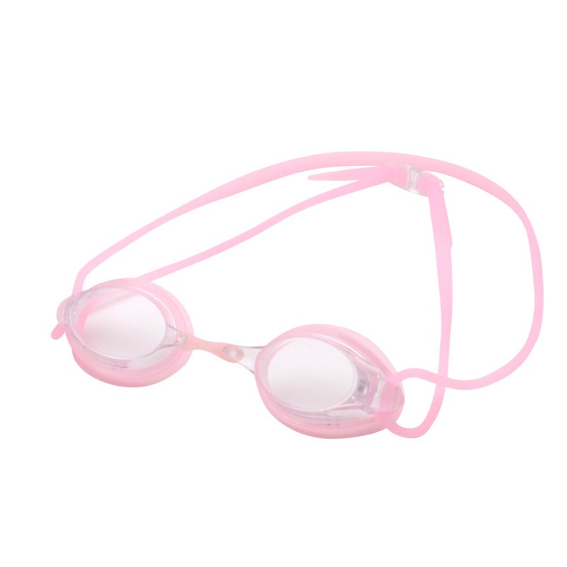 Generic Factory direct adult HD anti-fog swimming goggles silicone racing swimming goggles waterproof small frame professional racing swimming goggles Pink 
