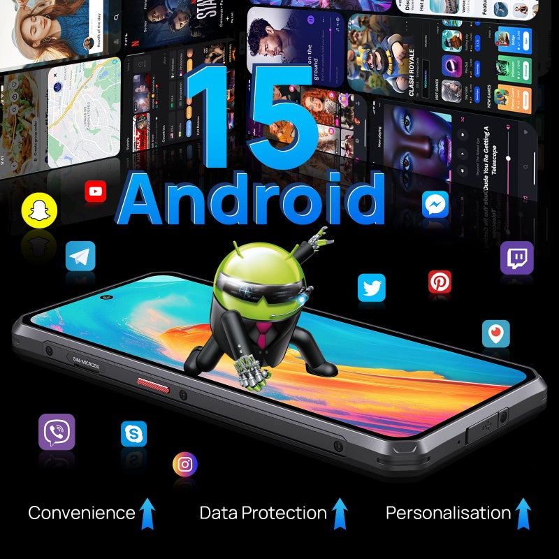 فوسيبوت هاتف ذكي fossibot F114 - أسود - Image 5