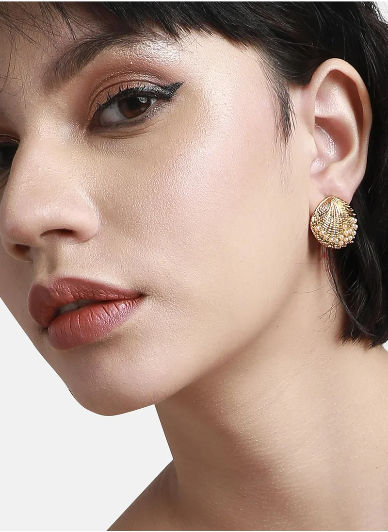 SOHI Pearl Seashell Stud Earrings