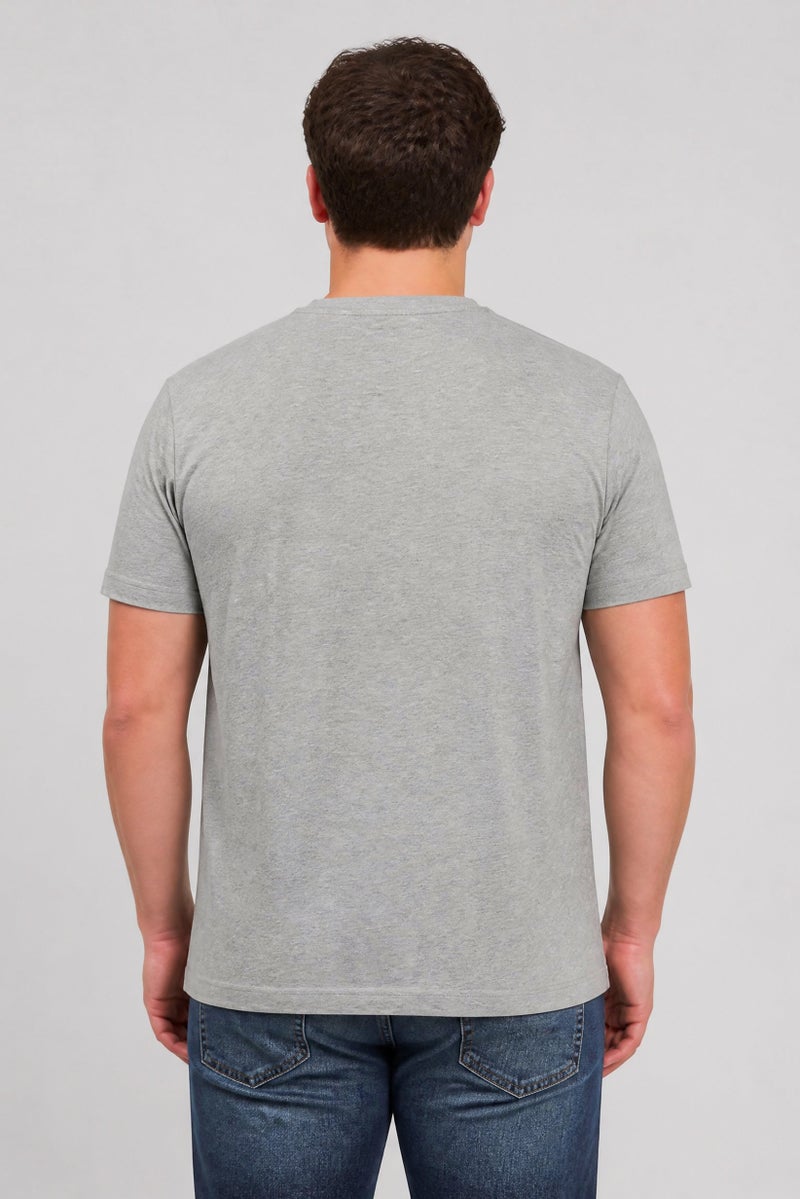 La Martina Men Crew Neck Short Sleeve Brand Logo T-Shirt, Light Grey - Image 4