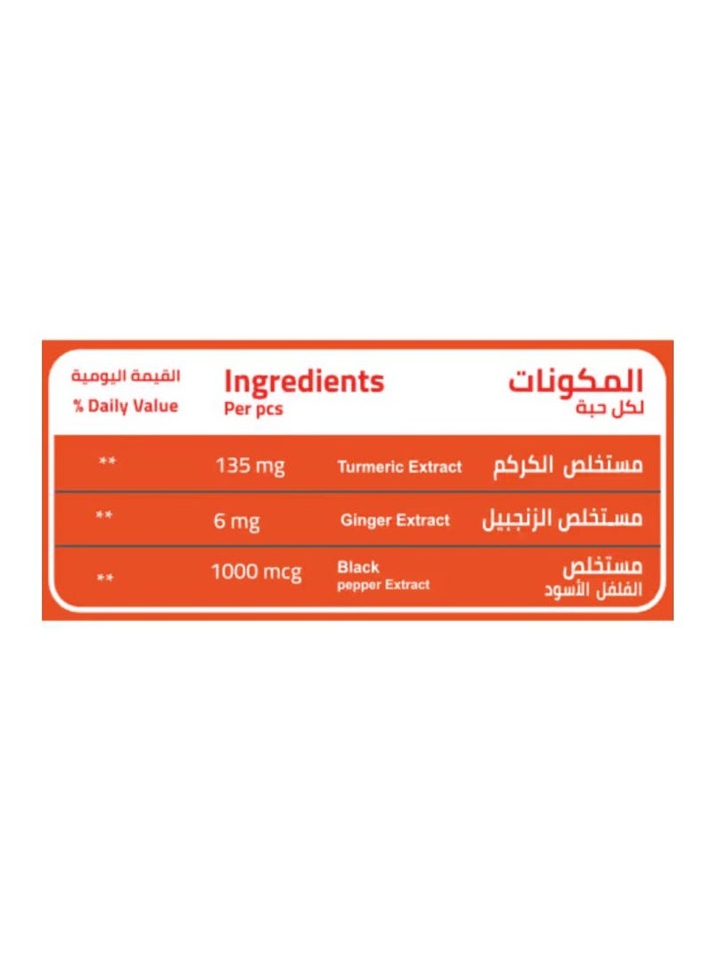 Element A pack of 60 gums containing curcumin and ginger - Image 2