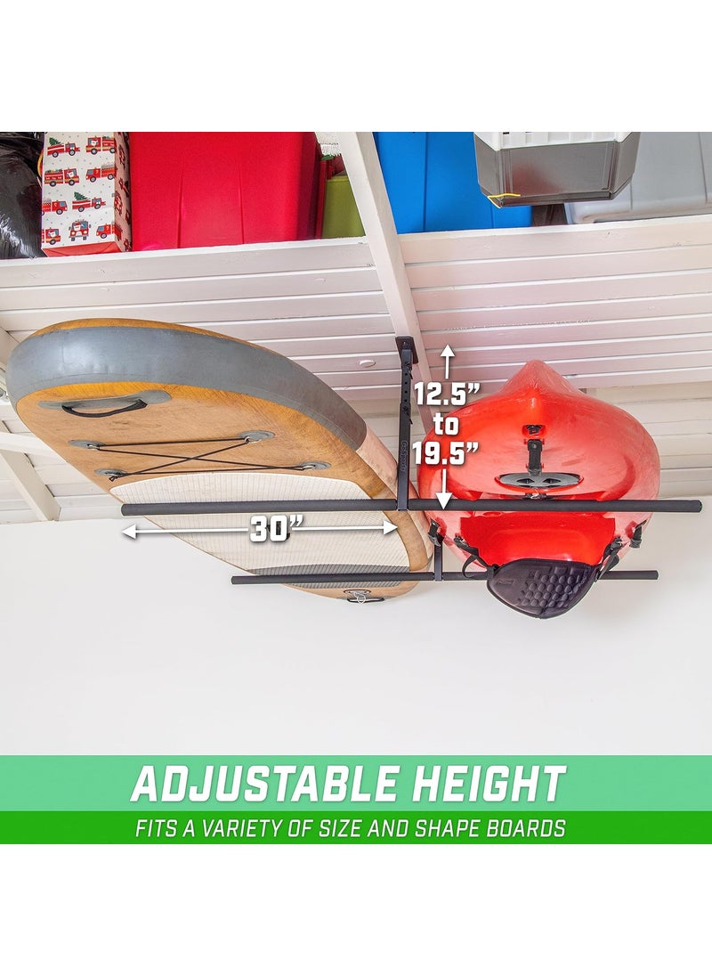 GoSports GoSports Kayak Rack for Garage Ceiling Mount  Adjustable Storage Hangers for 2 Kayaks SUPs or Surfboards  - Image 3