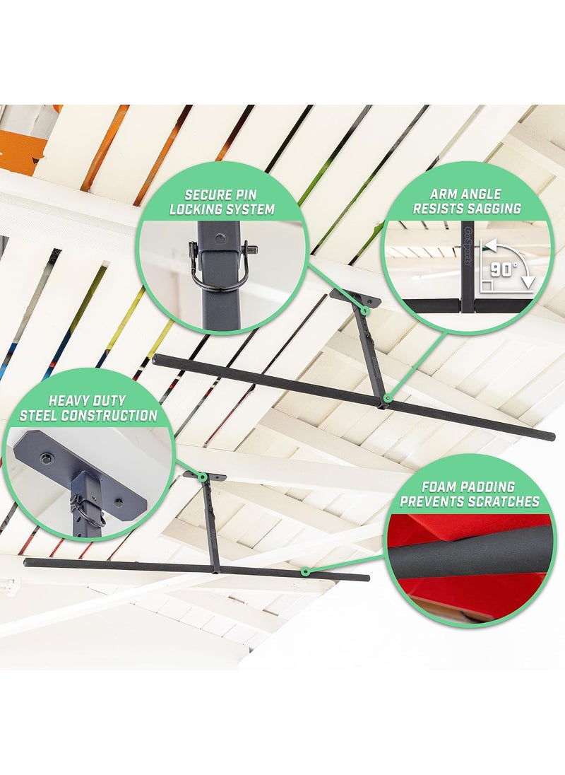 GoSports GoSports Kayak Rack for Garage Ceiling Mount  Adjustable Storage Hangers for 2 Kayaks SUPs or Surfboards  - Image 4