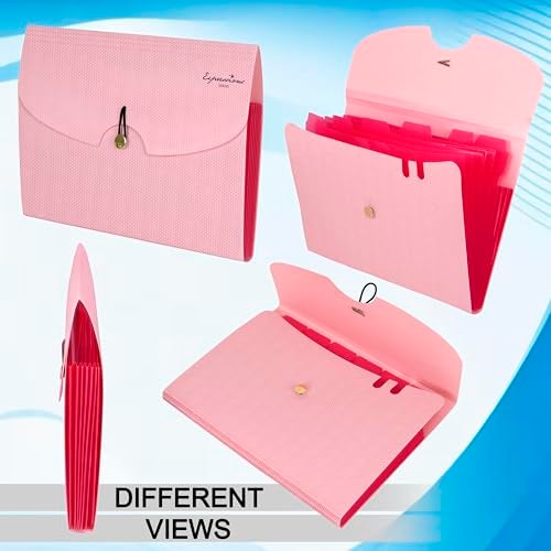 NISUN 7 Pocket Expanding File Folder, Accordion File Organizer with Labels, Letter Size Folders for Documents, Portable Filing Folder for School Home Office (Pink) - Image 5