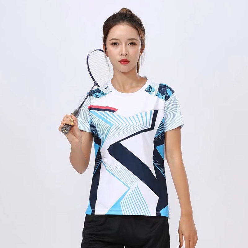 Generic New Badminton Set Unisex Short Sleeve Summer Women's white top