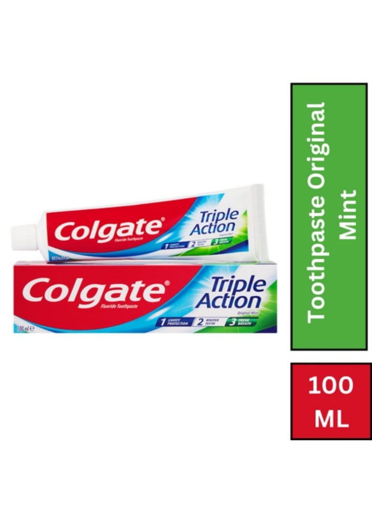 Colgate Triple Action Original Mint Toothpaste 100ml - Image 2
