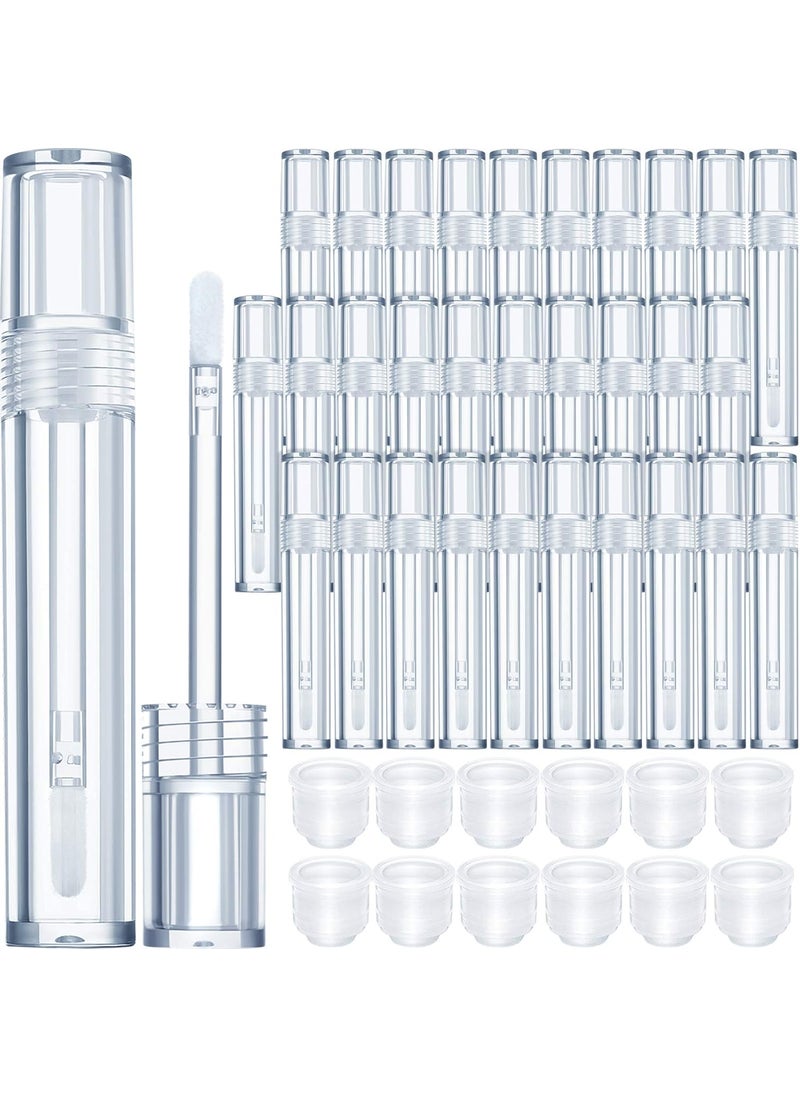 Patelai - Patelai 30 Pieces Empty Lip Gloss Tubes 5 ml Transparent Lip Gloss Containers Clear Refillable Lipstick Container Lip Balm Bottles Eyelash Growth Liquid Tube Cosmetic Container with Rubber Stoppers - Image 1