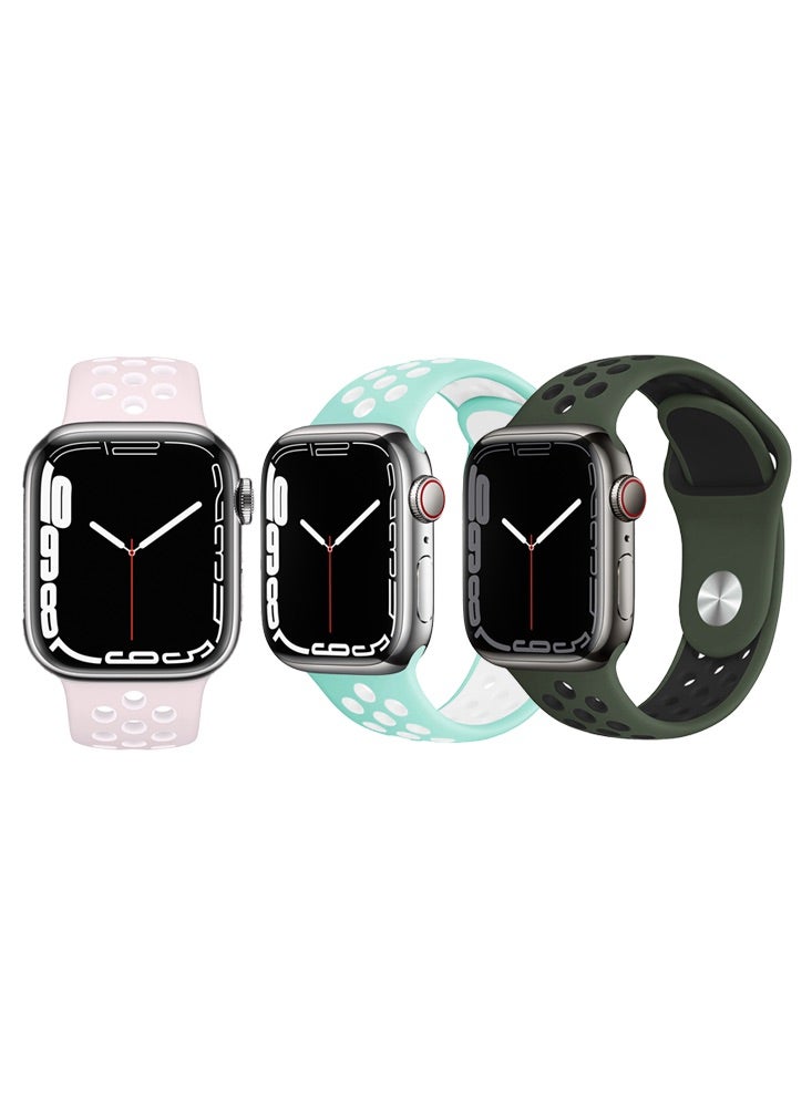 Perfii 3pcs Watch Bands Replacement for Apple Watch Strap Compatible with Apple Watch 49/46/45/44/42mm Series 10/9/8/7/6/5/4/SE/Ultra - Image 1