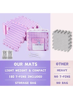 CESUSME CESUSME Blocking Mats for Knitting, Crochet Blocking Boards for Crochet Projects, Extra Thick Blocking Mat Boards for Crochet Projects with 150 T-pins and Storage Bag for Knitting Crochet Projects  - Image 4