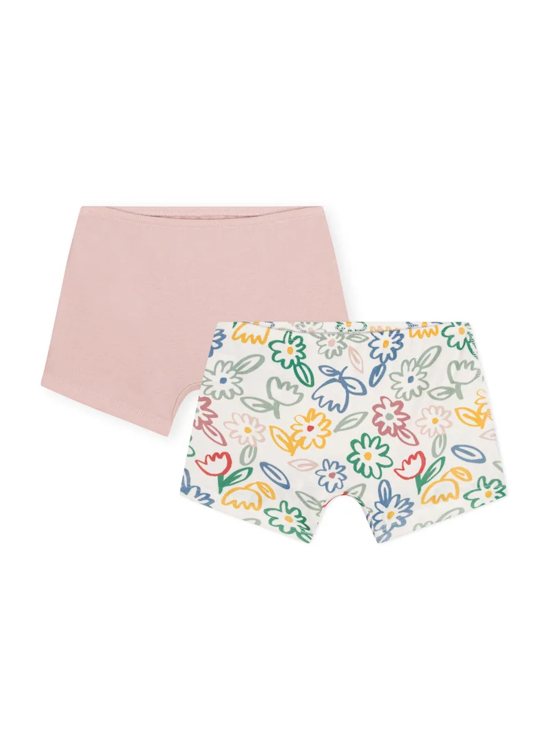 بيتي باتو Children's cotton floral-patterned shorties - 2-pack