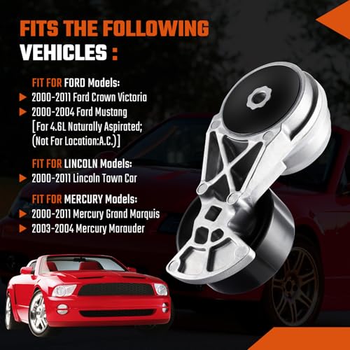 ISINSWIFT 38189 Belt Tensioner Assembly With Pulley Fit for Ford Crown Victoria 00-11/Grand Marquis/Marauder/Mustang Lincoln Town Car Mercury Grand Marquis/Marauder OE#89291 419-213 - Image 4