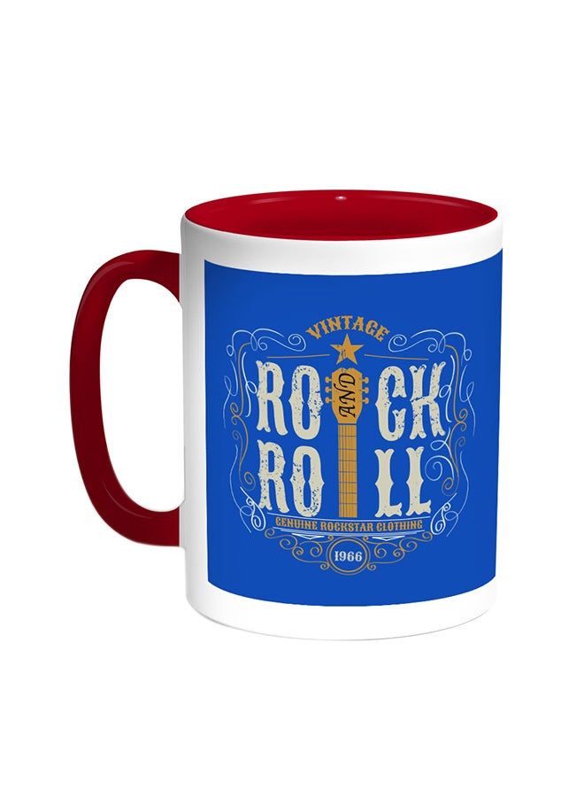 RKN Rock And Roll Printed Coffee Mug Red/White 11ounce - Image 2