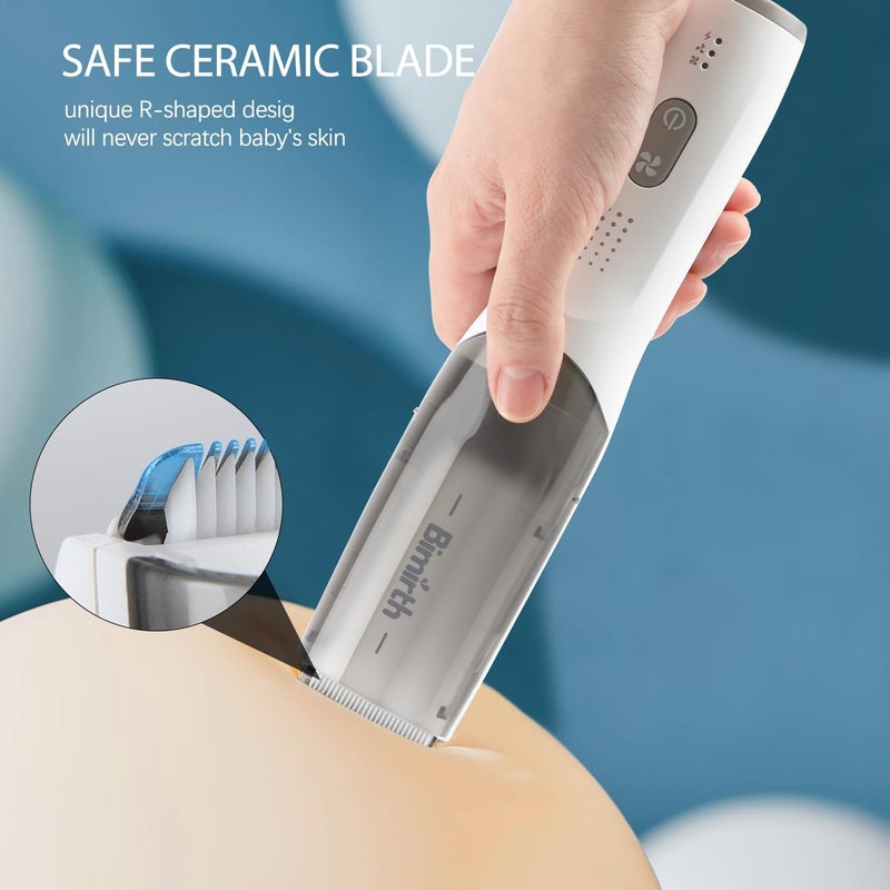 Bimirth Baby Hair Clipper with Vacuum - Hair Trimmer for Kids and Toddlers - Waterproof, Rechargeable, Cordless Hair Cutting Machine for Children (with Bag) - Image 4