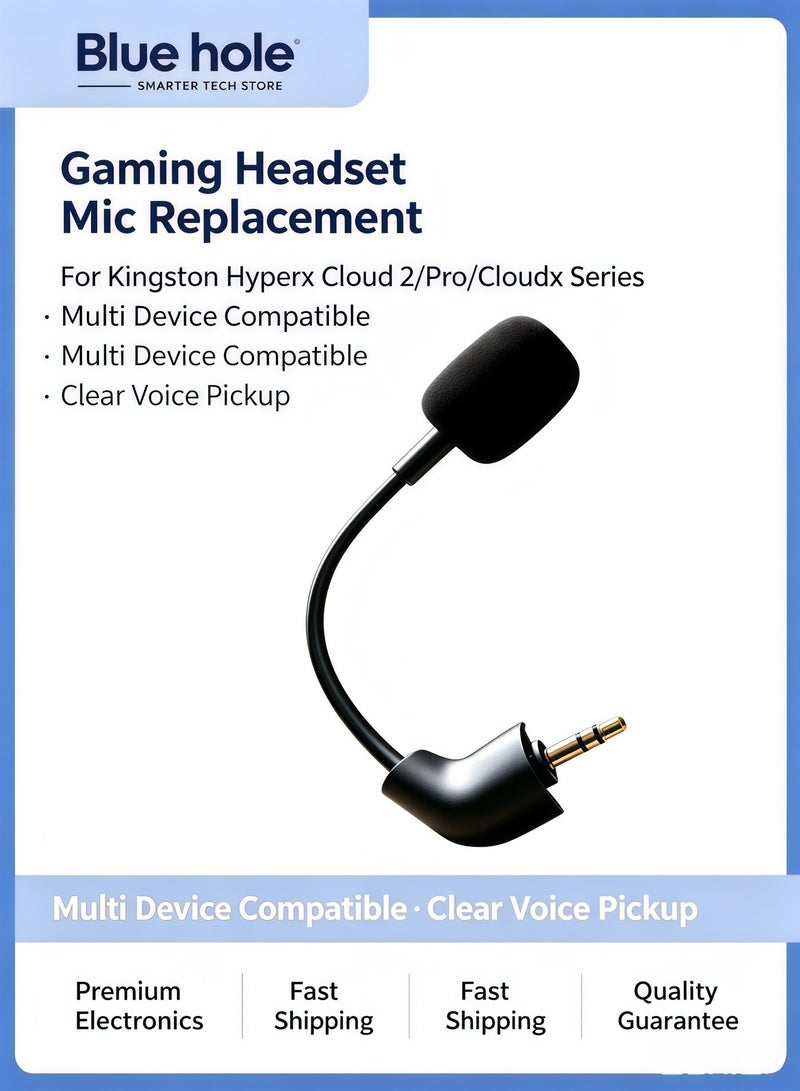Suitable for Kingston Hyperx Cloud 2/Pro/Cloudx Series Multi Device Compatible Gaming Headphones with Microphone Replacement - Image 1