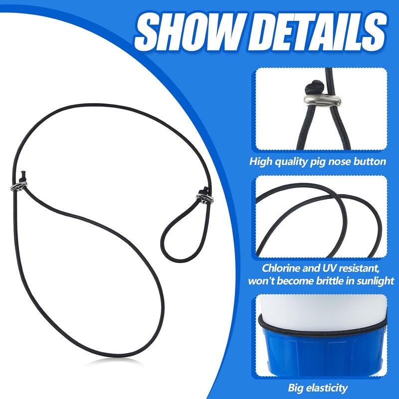 Woanger 12Piece Pool Chlorine Dispenser Float Tether Leash  Black Float Leash for Protecting from Collision - Image 5