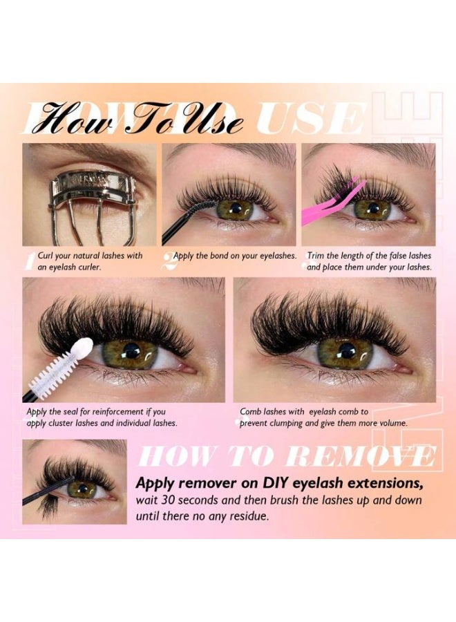 رموش DIY عنقودية احترافية 640 قطعة | كثافة 30D-50D ومقاسات متعددة لتركيب منزلي - Image 5