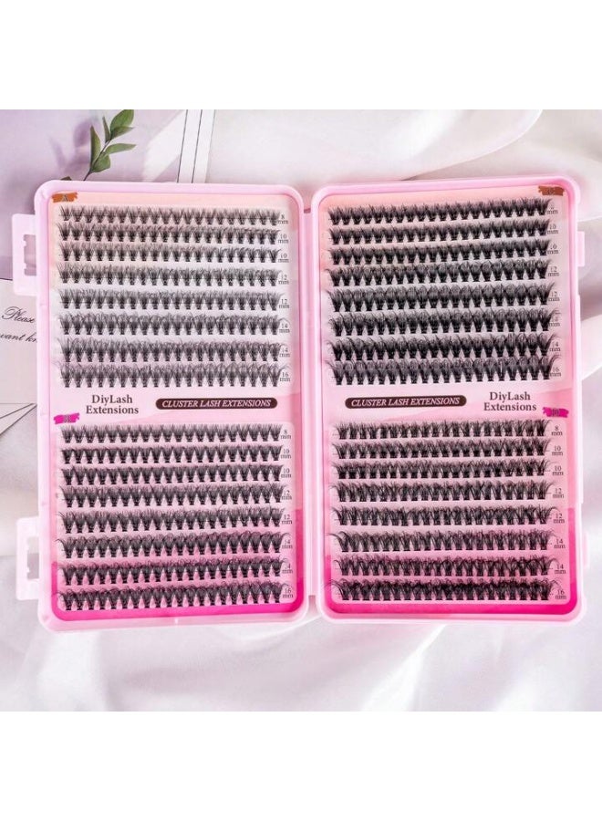 رموش DIY عنقودية احترافية 640 قطعة | كثافة 30D-50D ومقاسات متعددة لتركيب منزلي - Image 3