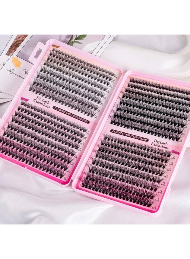 رموش DIY عنقودية احترافية 640 قطعة | كثافة 30D-50D ومقاسات متعددة لتركيب منزلي - Image 4