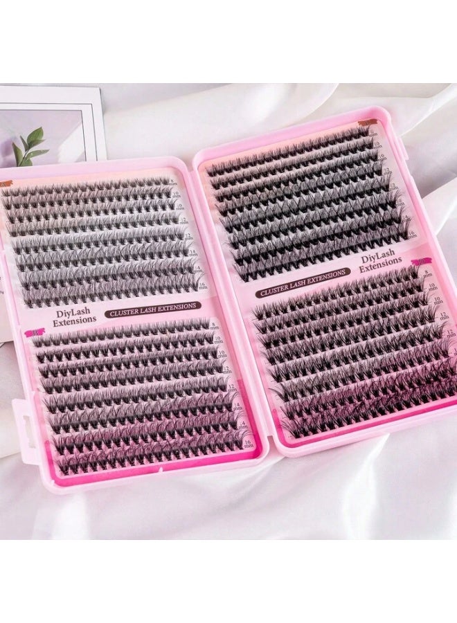 رموش DIY عنقودية احترافية 640 قطعة | كثافة 30D-50D ومقاسات متعددة لتركيب منزلي - Image 2