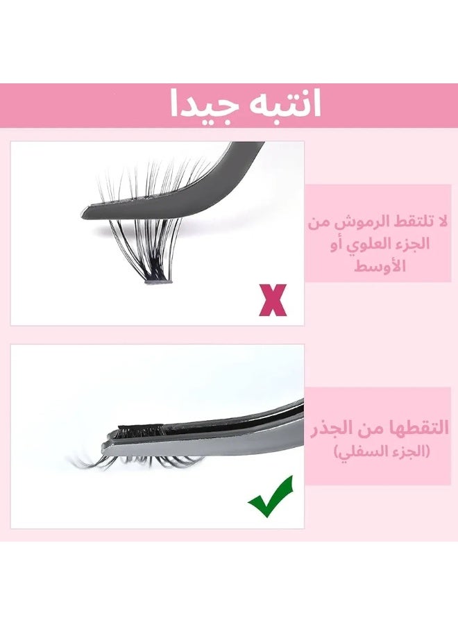 شوجر جيرل رموش شوجر جيرلز سوان فيذر - رموش عناقيد ذاتية التركيب (10 صفوف)، مظهر طبيعي وكثيف، ألياف ناعمة وخفيفة - Sugar Girls Swan Feathers Cluster Lashes - Image 4