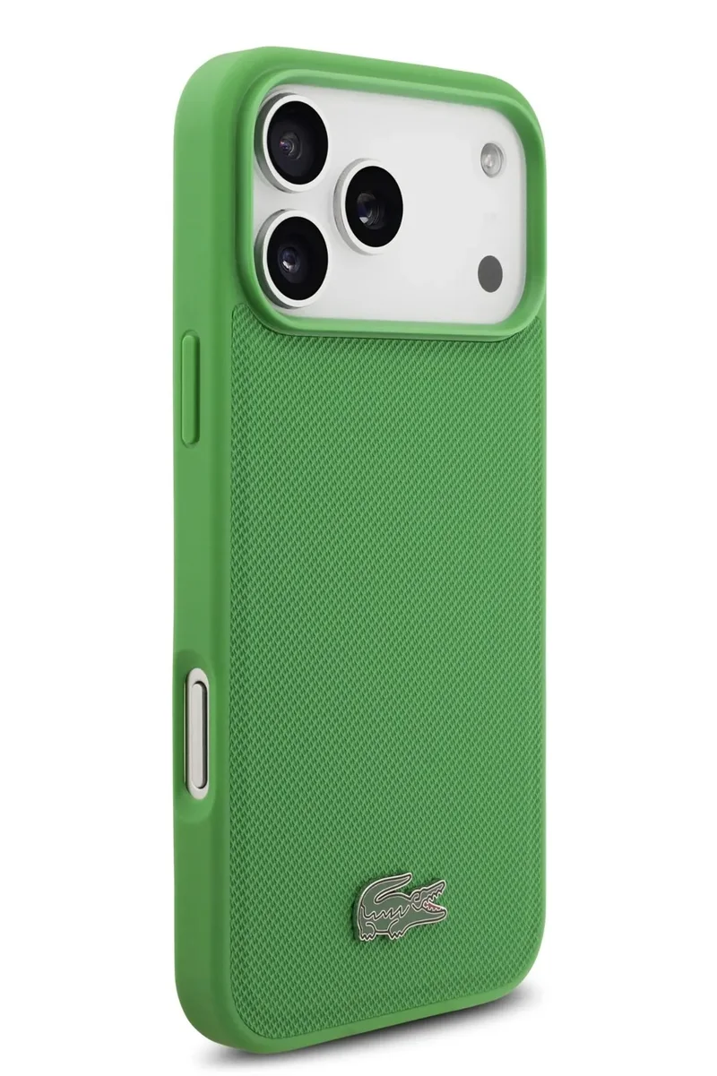 LACOSTE iPhone 17 Pro MagSafe Case PU Leather Hard With Iconic Petit Pique Logo /  Slim profile / MagSafe / Drop Protection / Easy Snap On / Back Coverg - Green