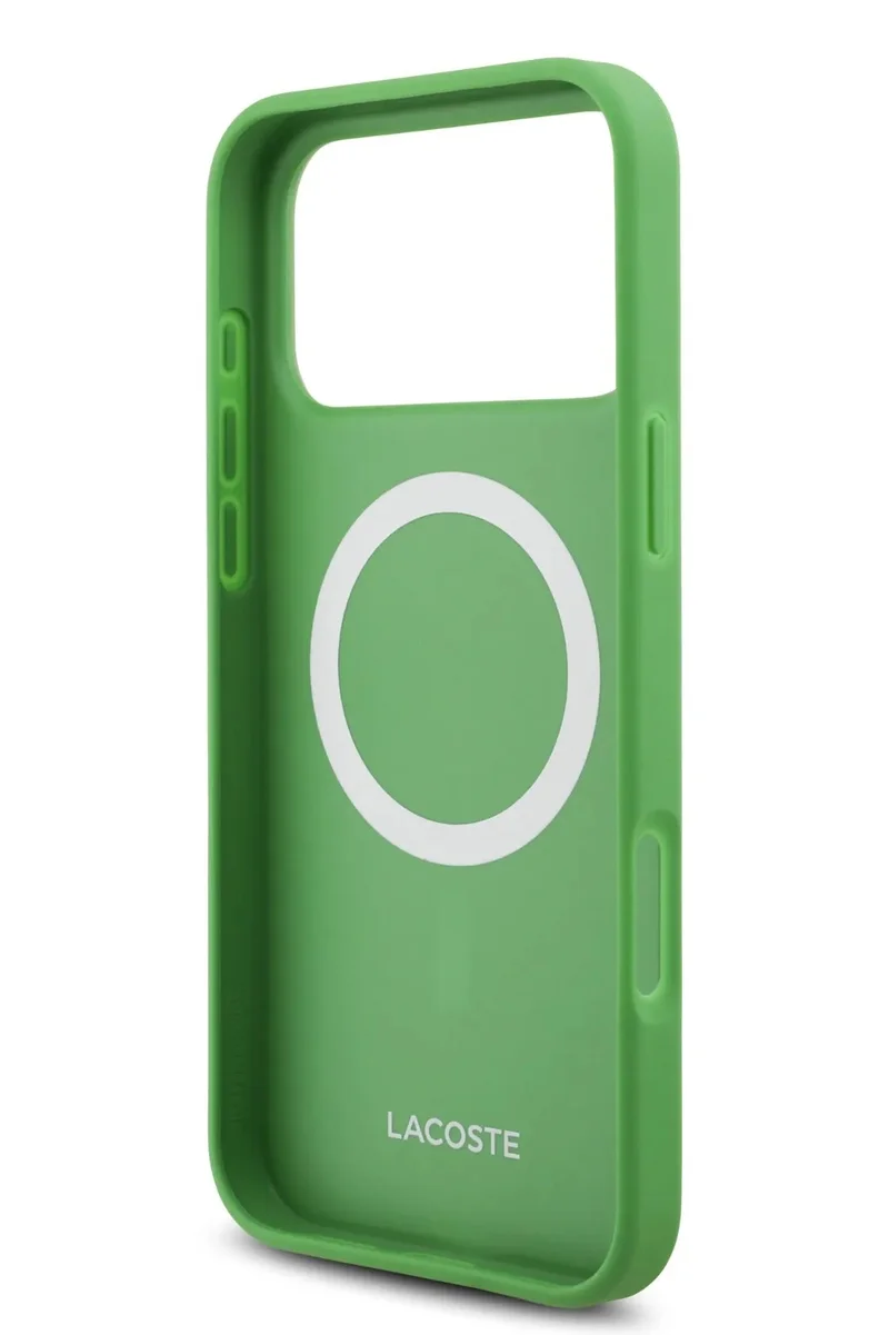 LACOSTE iPhone 17 Pro MagSafe Case PU Leather Hard With Iconic Petit Pique Logo /  Slim profile / MagSafe / Drop Protection / Easy Snap On / Back Coverg - Green