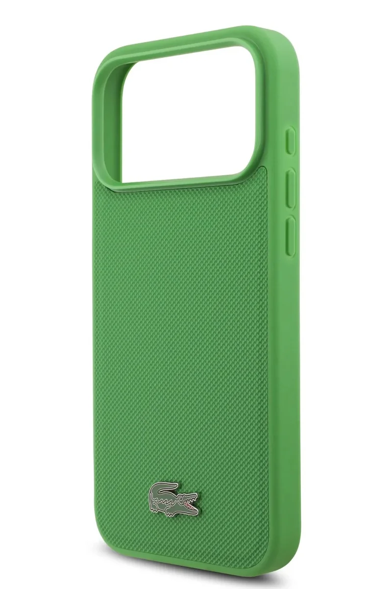 LACOSTE iPhone 17 Pro MagSafe Case PU Leather Hard With Iconic Petit Pique Logo /  Slim profile / MagSafe / Drop Protection / Easy Snap On / Back Coverg - Green