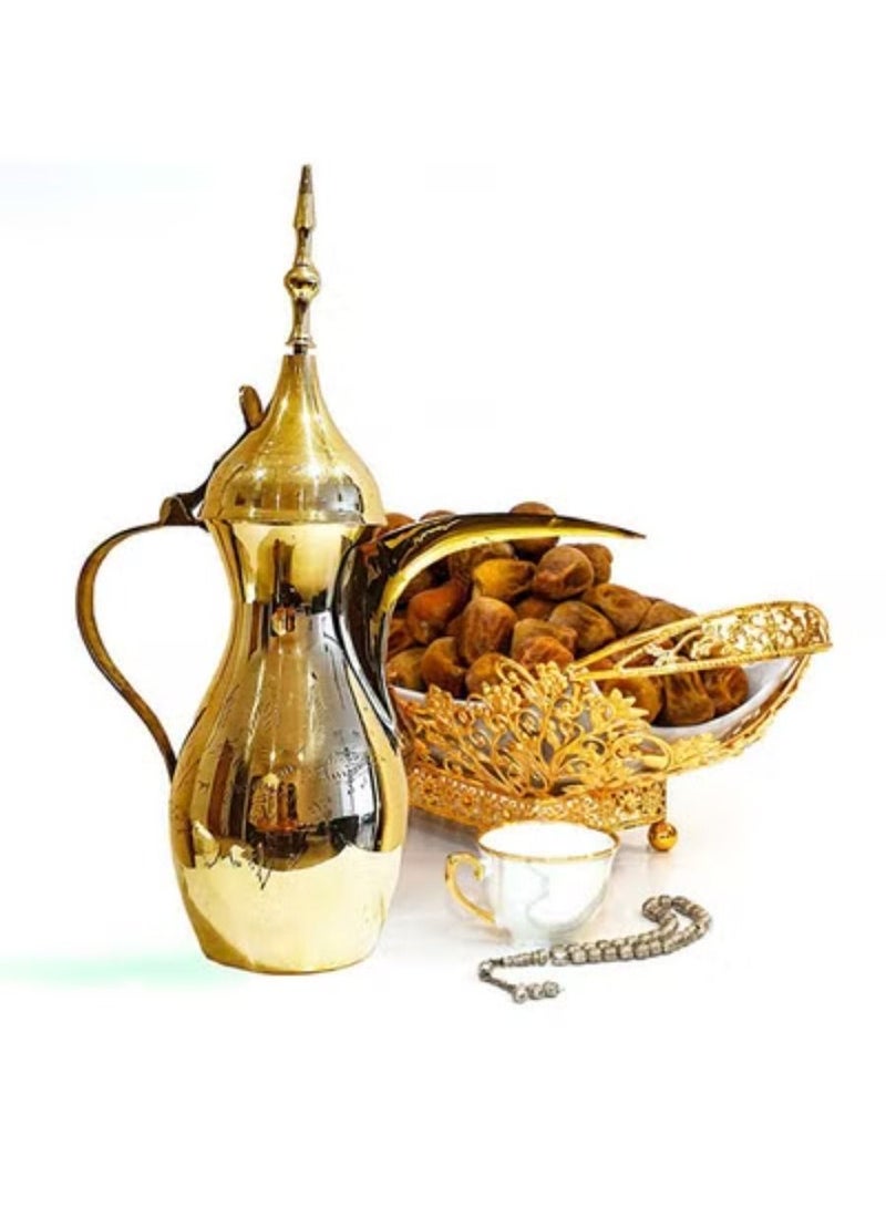 كويزيرا بيع العتيقة القهوة العربية النحاسية وإبريق الشاي إبريق الشاي العربي التقليدي لحفظ الشراب الساخن والبارد ديكور مطعم الفندق والمنزل - Image 3