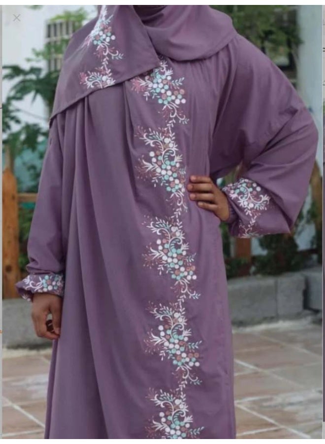 A Very Luxurious Embroidered Prayer Shawl With An Attached, Wide, And Comfortable Veil.