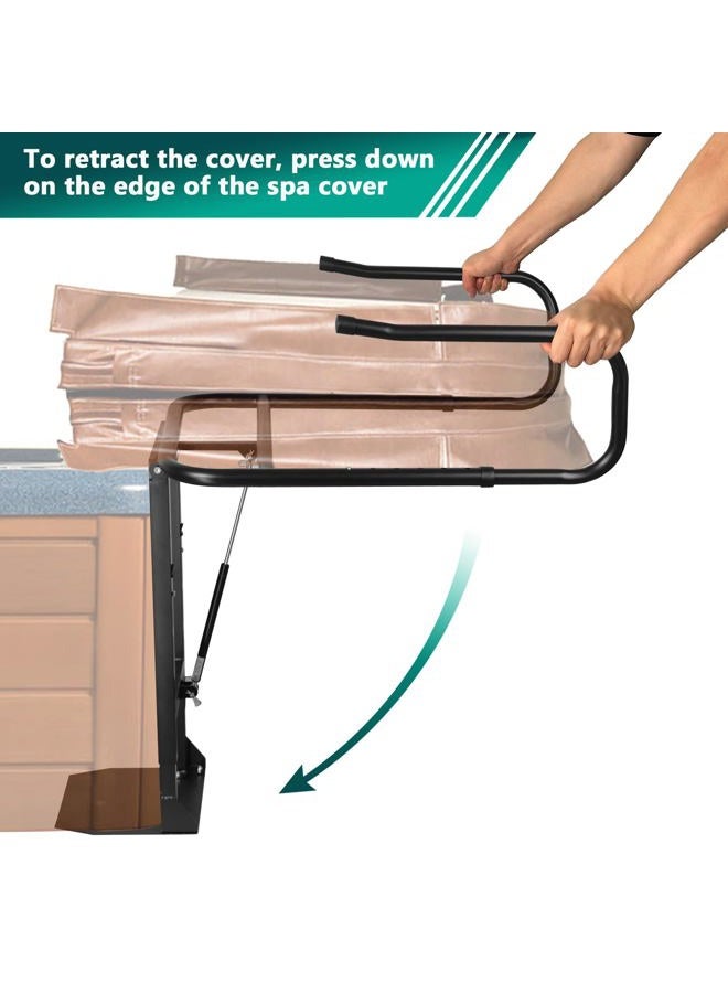 Tocretoare Hot Tub Cover Lift, Spa Cover Lifts Heavy Duty Cover Hydraulic Lifter Universal Assist Hot Tub Cover Lifter Removal System Reinforced Brackets Easy Assemble Fits Various Spas & Hot Tubs - Image 5