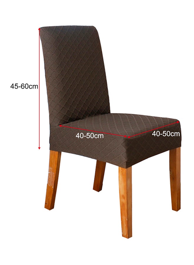 Stretchable Dining Chair Slipcover Coffee 12X1X12centimeter - Image 3