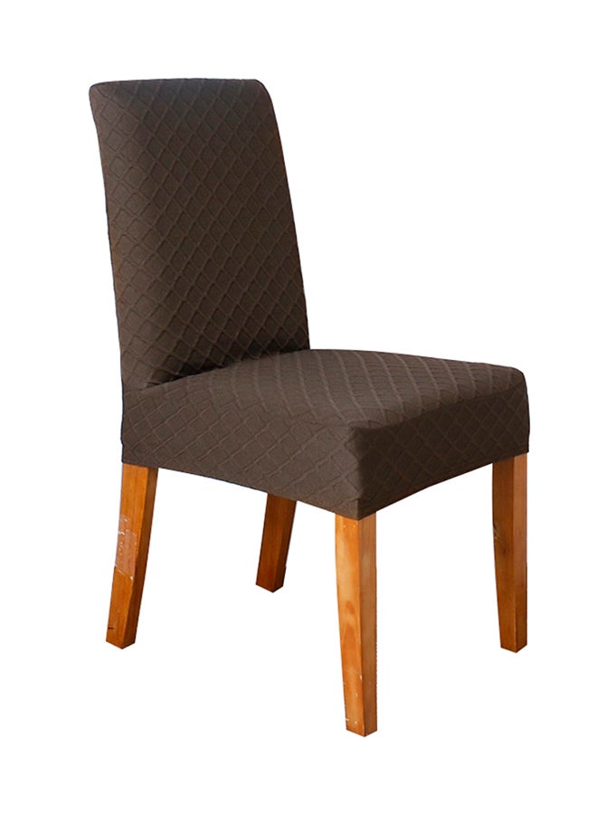 Stretchable Dining Chair Slipcover Coffee 12X1X12centimeter - Image 2