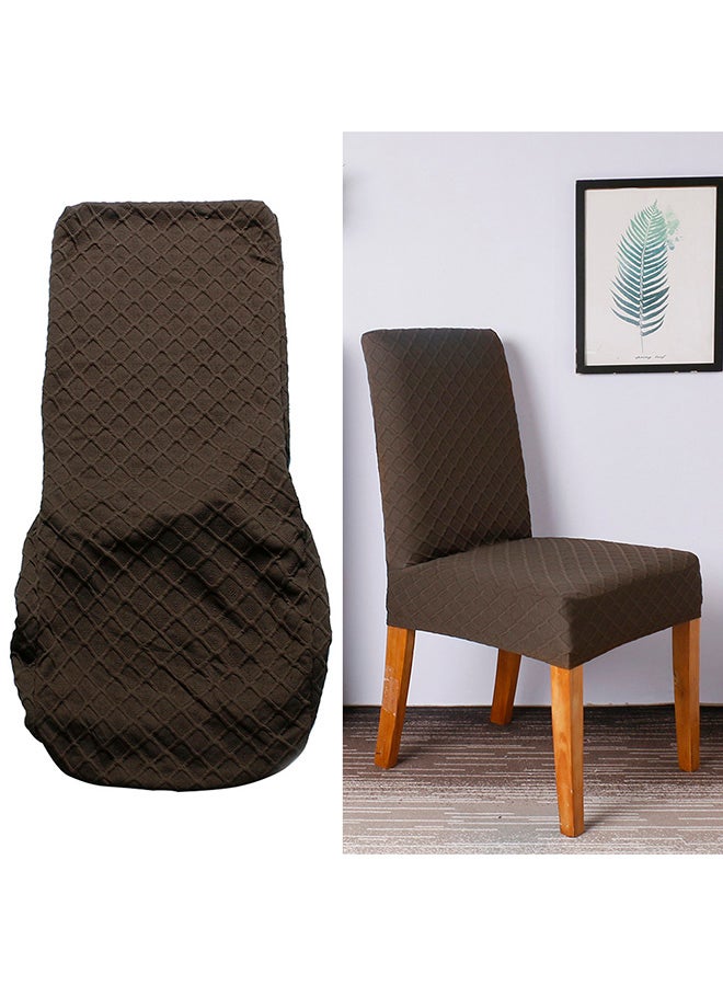 Stretchable Dining Chair Slipcover Coffee 12X1X12centimeter - Image 5