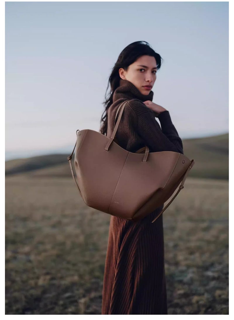NIBEMINENT - Polene Wings Bag Poling Entote Bag Womens Niche Large Capacity Bag Commuter Shoulder Bag All-match Handbag - Image 1