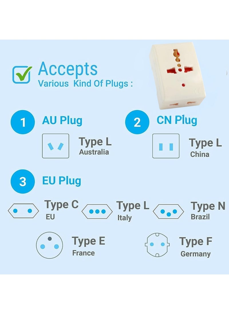 Lukadah Worldwide Universal Power Adapter, International Travel Plug Converter for Business, Holiday, Hotel, Airport  Portable Wall Charger Plug - 3 Pin Power Plug 13A Universal Travel Adapter  - Image 4