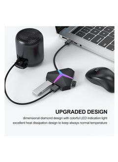 KASTWAVE USB Hub 3.0, 4 Port USB Hub Splitter, Multi Extra USB Port Extender Adapter Charging & High Speed Data Transfer, Portable USB Adapter Mini Multiport Expander, for Laptop PC MacBook Mouse Keyborad HDD  - Image 2