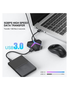 KASTWAVE USB Hub 3.0, 4 Port USB Hub Splitter, Multi Extra USB Port Extender Adapter Charging & High Speed Data Transfer, Portable USB Adapter Mini Multiport Expander, for Laptop PC MacBook Mouse Keyborad HDD  - Image 3