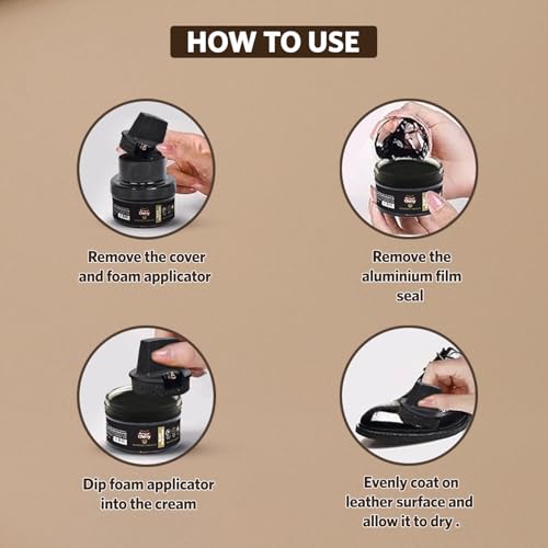 Cherry Blossom Shoe Cream with Built-in Applicator | Premium Leather Care | Rejuvenates Faded Color | Polishes In 30 Secs | 10X More Shine| Mess Free (Black, 48 gm) - Image 5