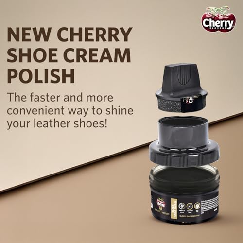 Cherry Blossom Shoe Cream with Built-in Applicator | Premium Leather Care | Rejuvenates Faded Color | Polishes In 30 Secs | 10X More Shine| Mess Free (Black, 48 gm) - Image 2