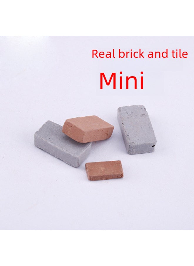 Generic - Children's Handmade Diy Sandbox Miniature Brick Model Realistic Architecture Small House Micro Landscape Building Blocks Toy-Color:Small Red Tile 1:16(35 Pieces) - Image 1