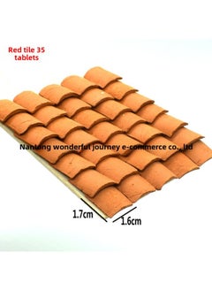 Children's Handmade Diy Sandbox Miniature Brick Model Realistic Architecture Small House Micro Landscape Building Blocks Toy-Color:Small Red Tile 1:16(35 Pieces)