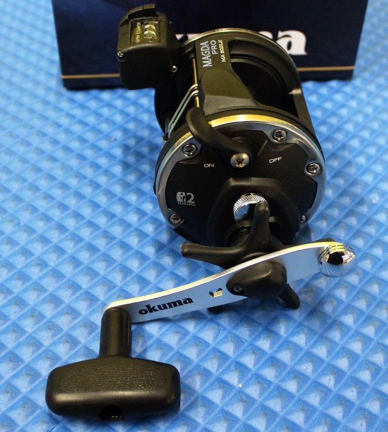 Okuma Magda Pro Line Counter Levelwind Trolling Reel, Small, Black/Silver, MA-30DX - Image 5
