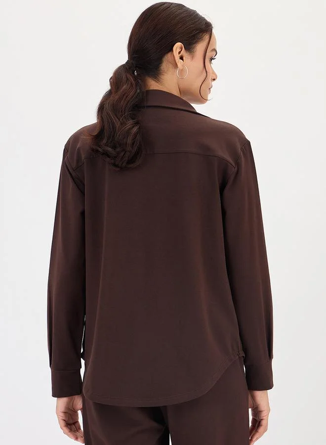 Femmella  Brown Long Sleeve Shirt for Women | Best Price UAE