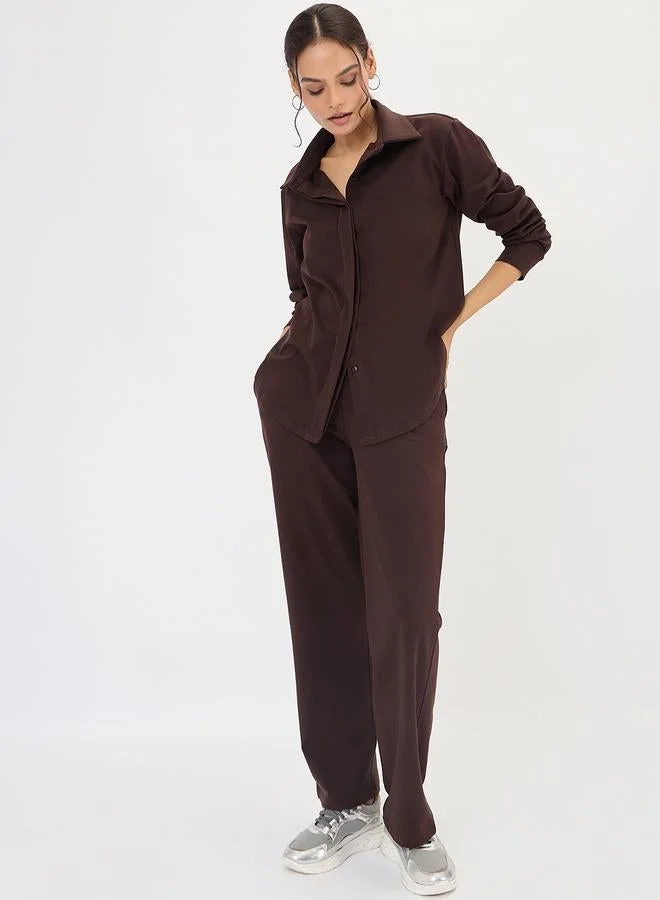 Femmella  Brown Long Sleeve Shirt for Women | Best Price UAE