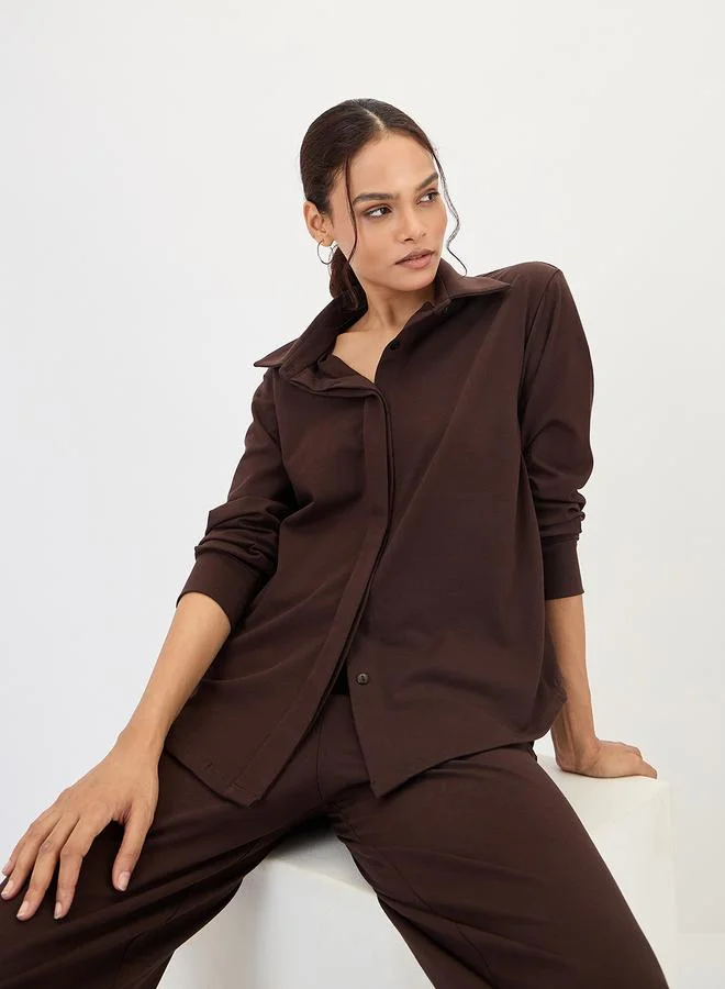Femmella  Brown Long Sleeve Shirt for Women | Best Price UAE