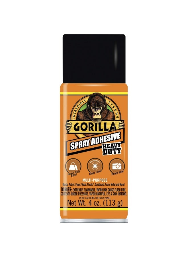 Gorilla لاصق رذاذ Gorilla شديد التحمل، متعدد الأغراض وقابل لإعادة الوضع، 4 أونصة، شفاف، (عبوة من قطعة واحدة) - Image 1