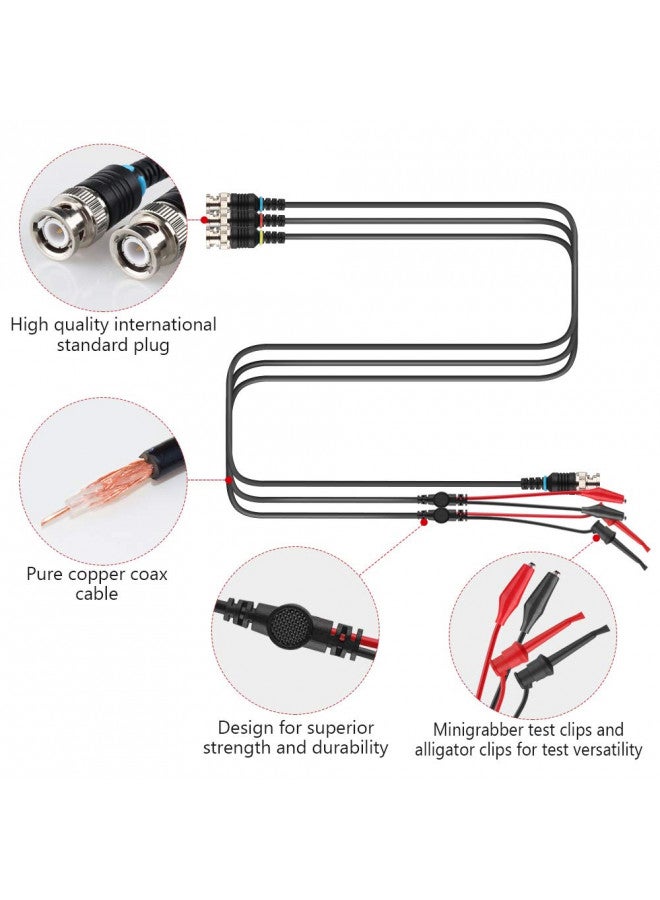 Micsoa Micsoa BNC Test Leads Set, Oscilloscope Probes BNC to Alligator Clips, BNC to Mini Test Clips, BNC to BNC Cable Leads 3 Pack  - Image 2