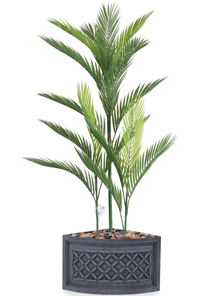 سي او أرماء شجرة صناعية بمركن زاوية  محاكاة شجرة الأريكا الخضراء بالشكل والملمس 110 سم - Image 1