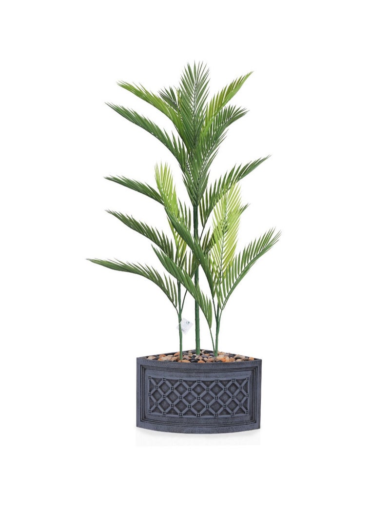 سي او أرماء شجرة صناعية بمركن زاوية  محاكاة شجرة الأريكا الخضراء بالشكل والملمس 110 سم - Image 2